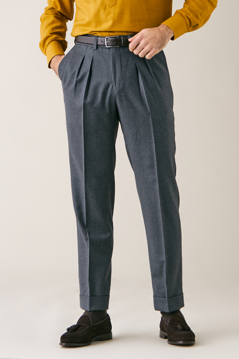 Navy Flannel Hollywood Trousers