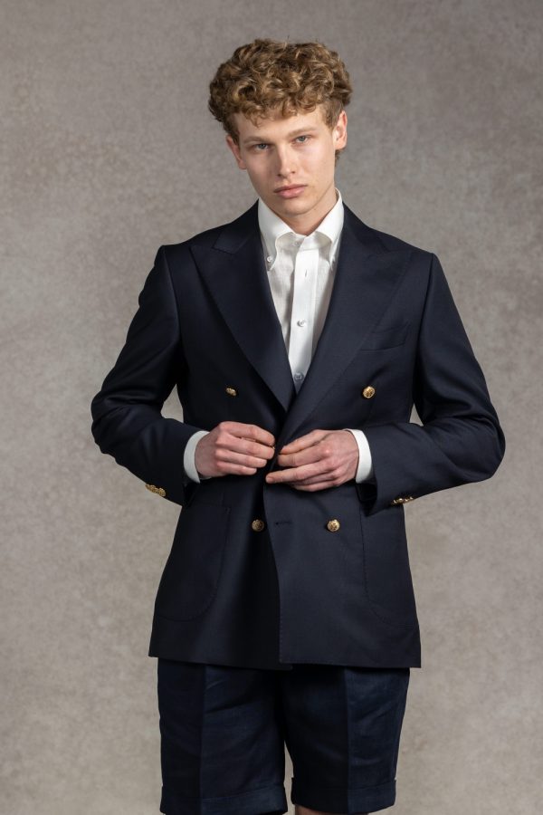 Granatowy blezer dwurzędowy Milano