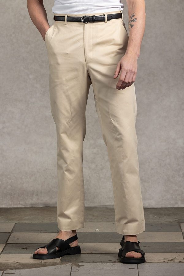 Kremowe spodnie bawełniane Prato
