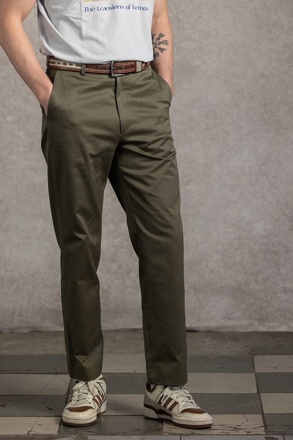 Zielone spodnie bawełniane Prato