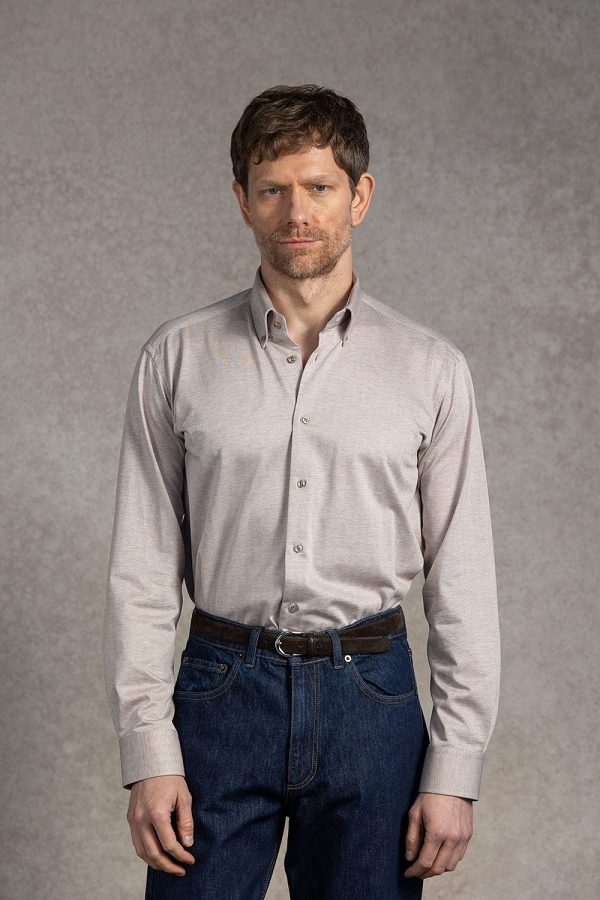 Beżowa dzianinowa koszula BD