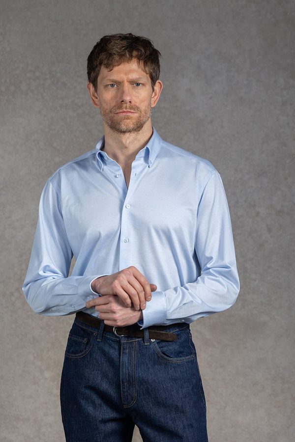 Błękitna dzianinowa koszula BD