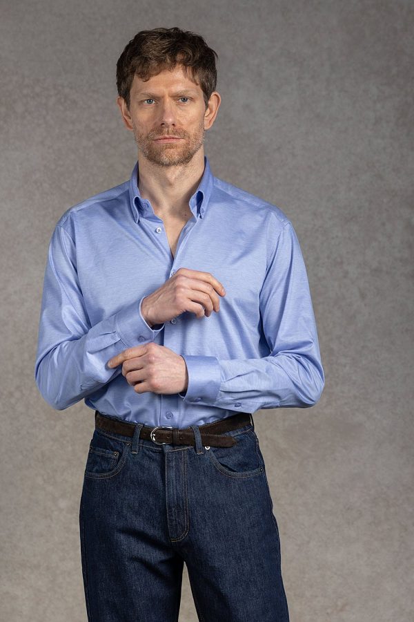 Niebieska dzianinowa koszula BD