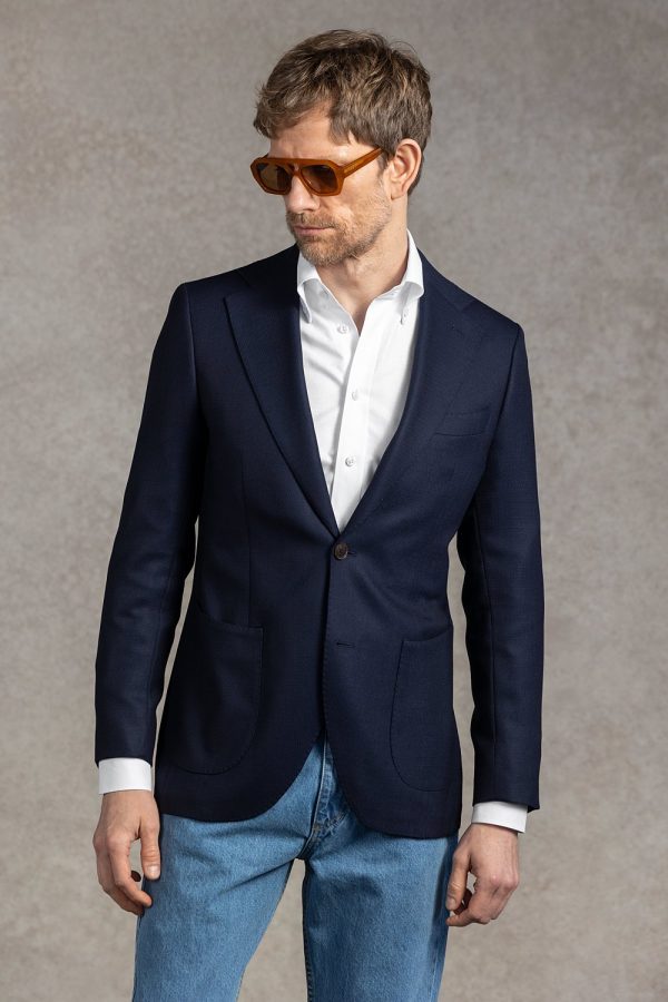 Granatowy blezer Capri hopsack