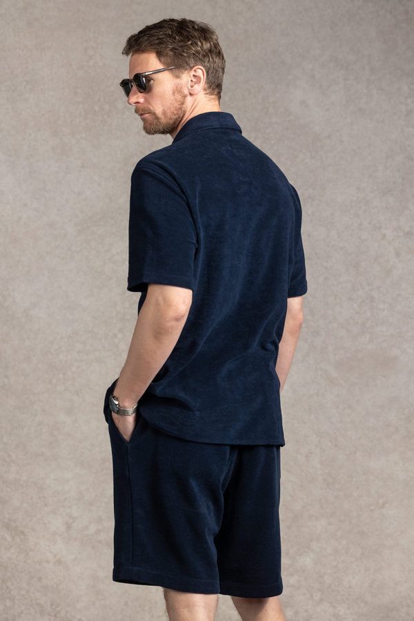 Granatowe spodenki frotte