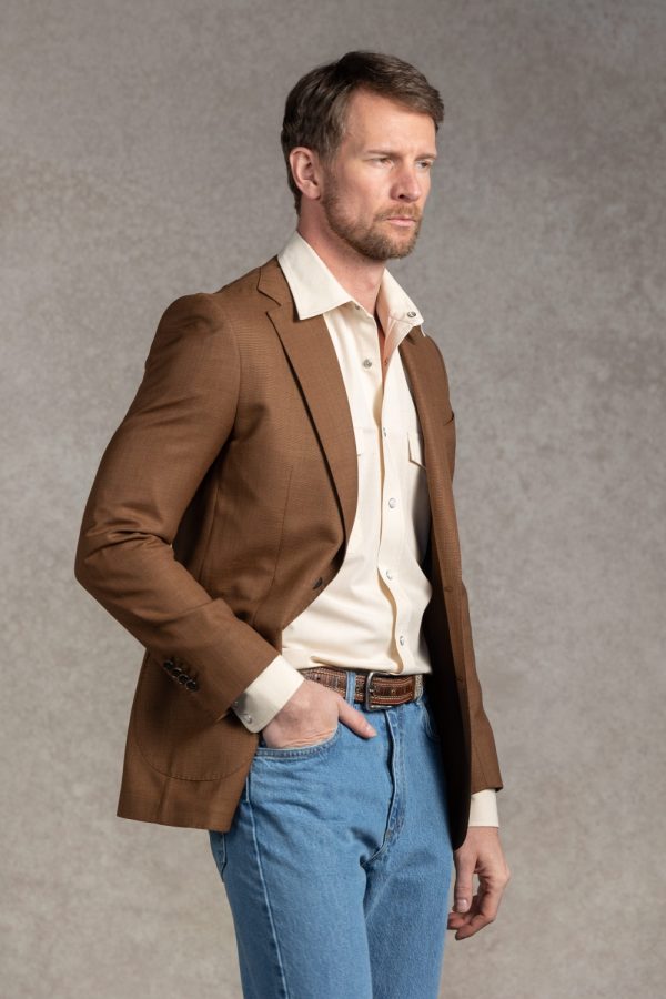 Brązowa marynarka Capri hopsack